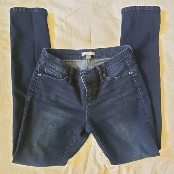 New York & Company Petite Skinny Jeans Dark 4 - Picture 1 of 5